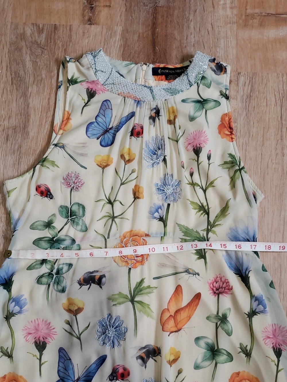 RARE Anthropologie Garden Midi Dress by Pankaj & Nidhi, Size 12P - Picture 13 of 16